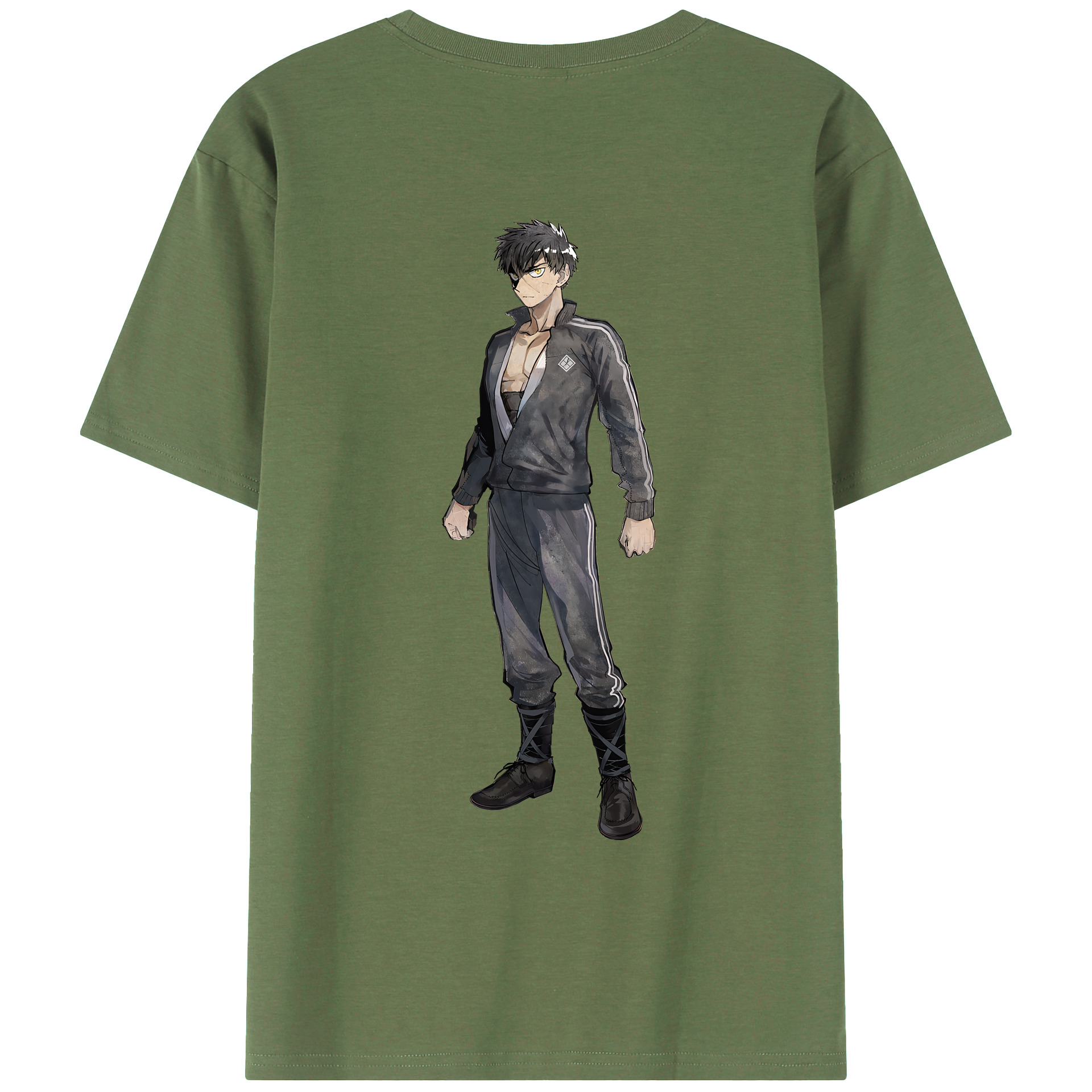 （画像用） 刀剣乱舞 Touken Ranbu 綿100％ メンズ半袖Tシャツ（バックプリント） 通気性